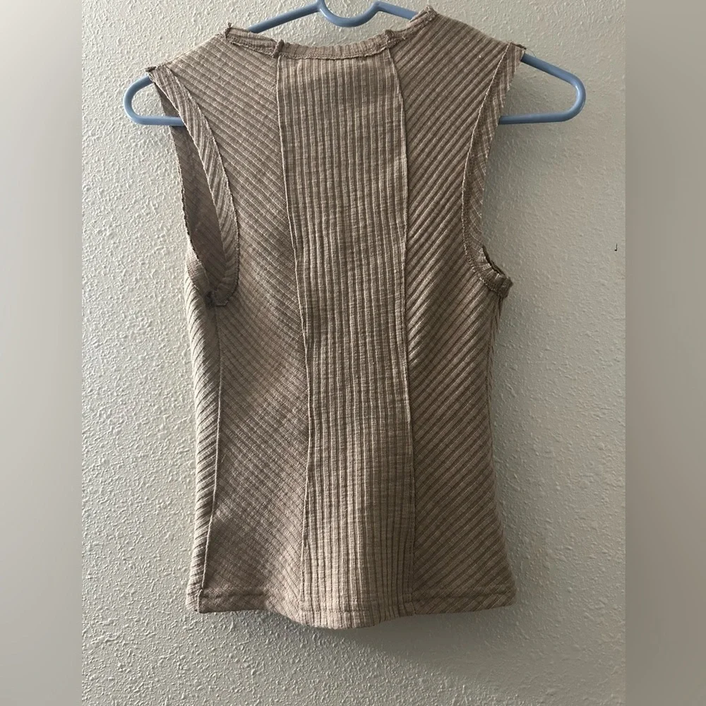 Mustard Seed Ribbed Tan Tank Top - Picture 3 of 3